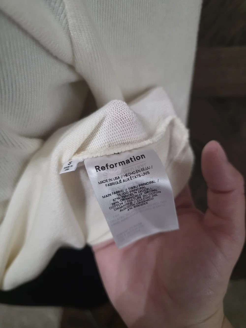 Reformation Off-Shoulder Cream Sweater - Picture 4 of 4